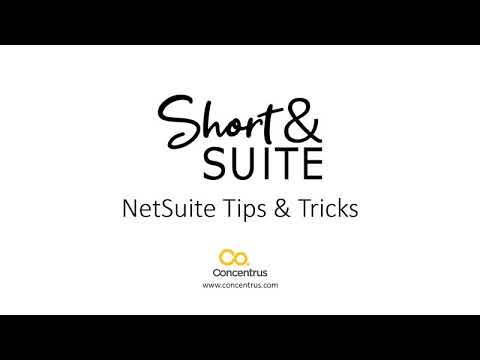 Efficient short & suite tips for NetSuite onboarding and productivity enhancement.