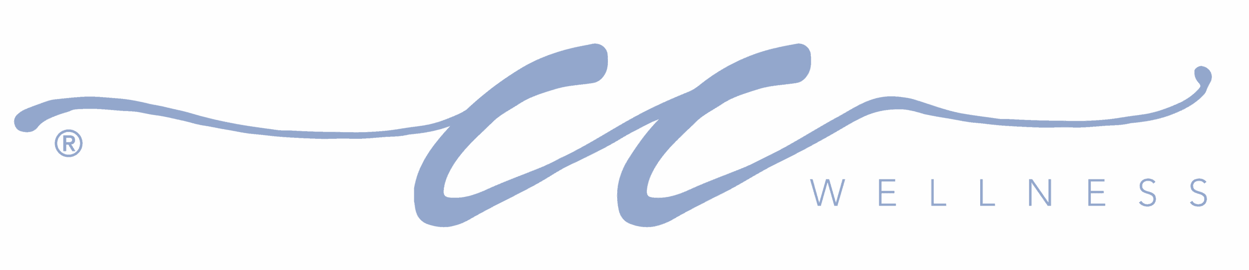 Soothing wellness logo with calming blue background, promoting health and relaxation services.