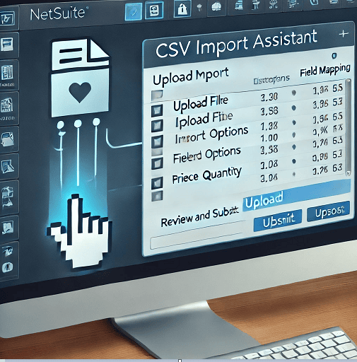 Streamlined CSV import interface on computer screen for data management and automation.