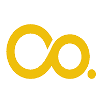 Co. logo with modern yellow design on a light background.