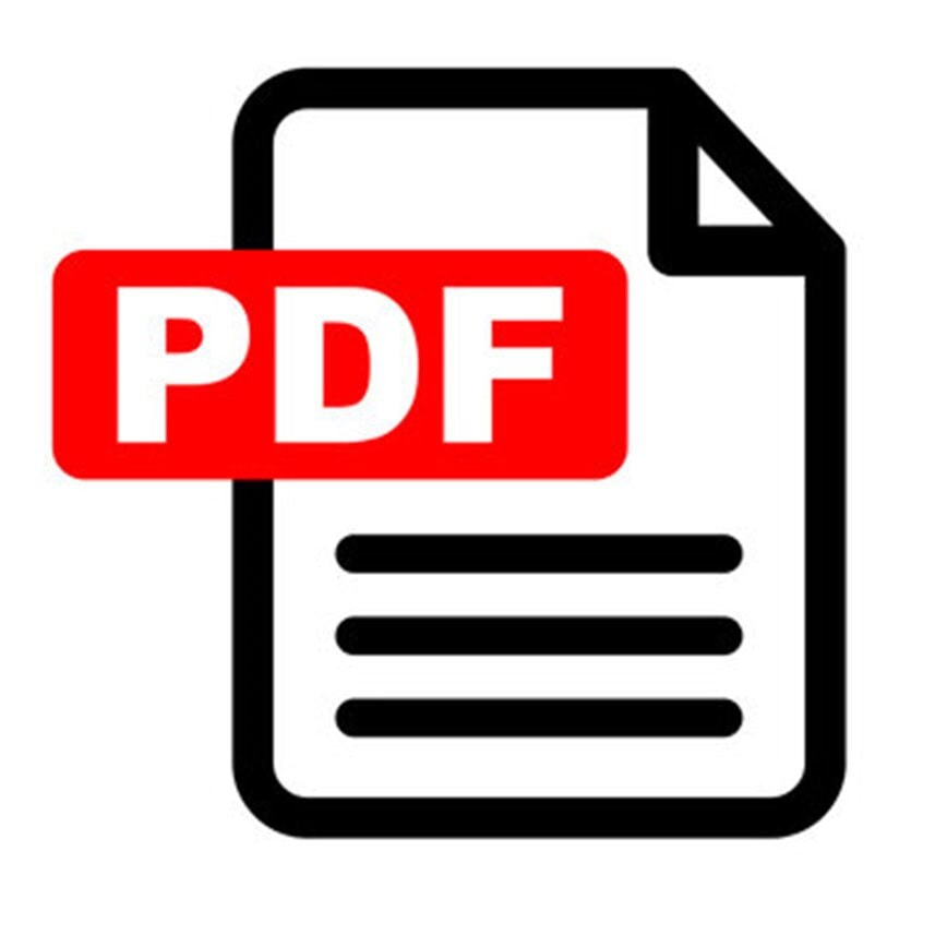 PDF document icon representing digital files and paperwork.