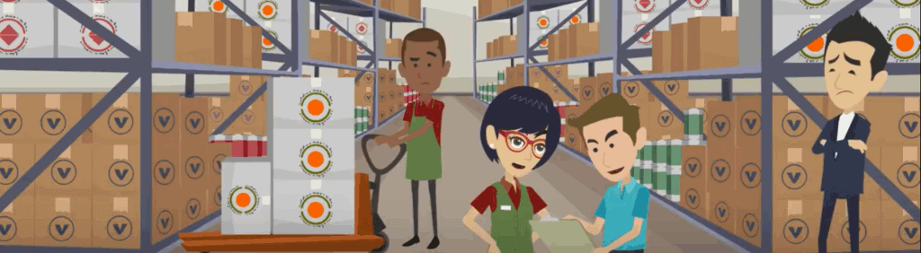 Secure warehouse inventory management stock control visuals.