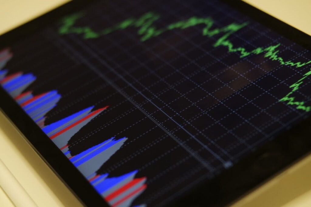 Enhanced stock market analytics displayed on tablet screen for investment insights.