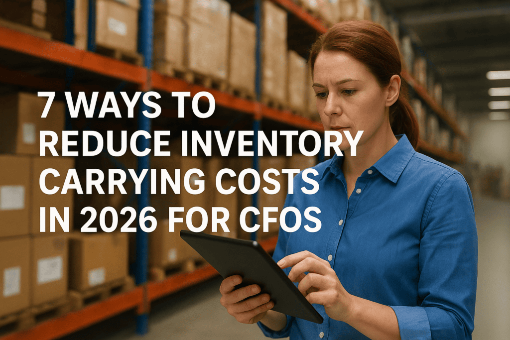 Inventory management professional reviewing stock data on a tablet in a warehouse.