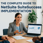 Business meeting discussing NetSuite SuiteSuccess implementation strategies.