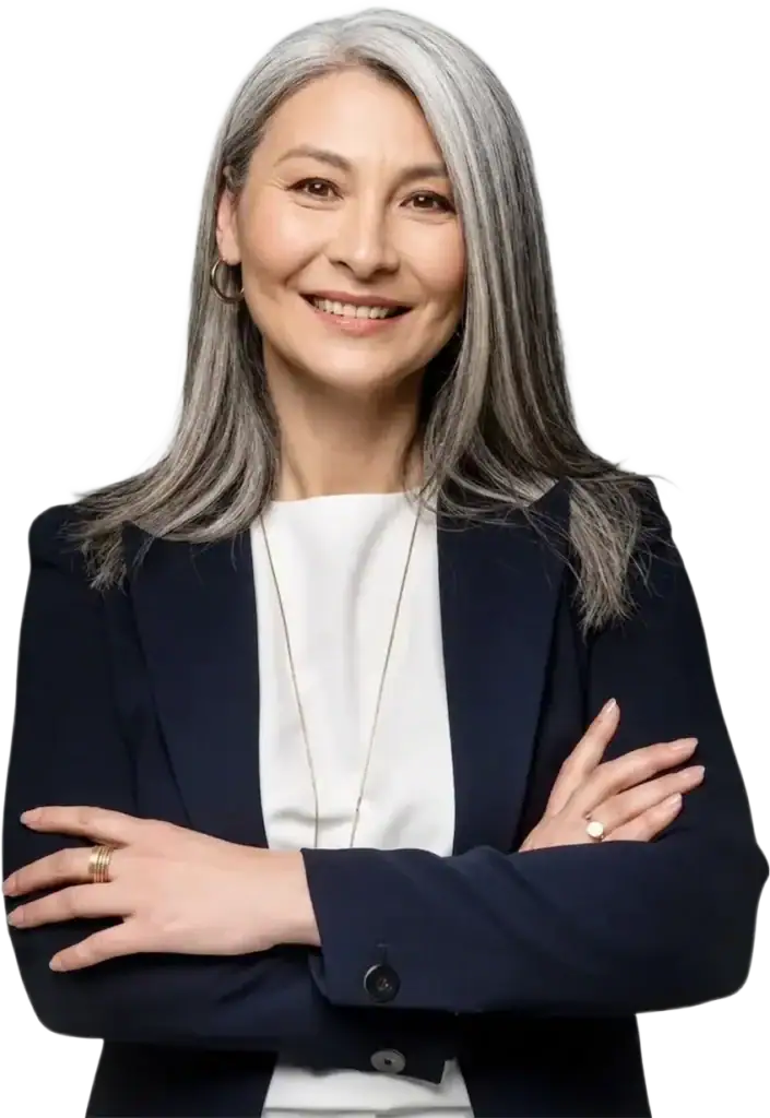 Professional woman smiling, representing Concentrus brand and corporate success.