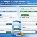 Digital interface for importing bank payment details via CSV files.