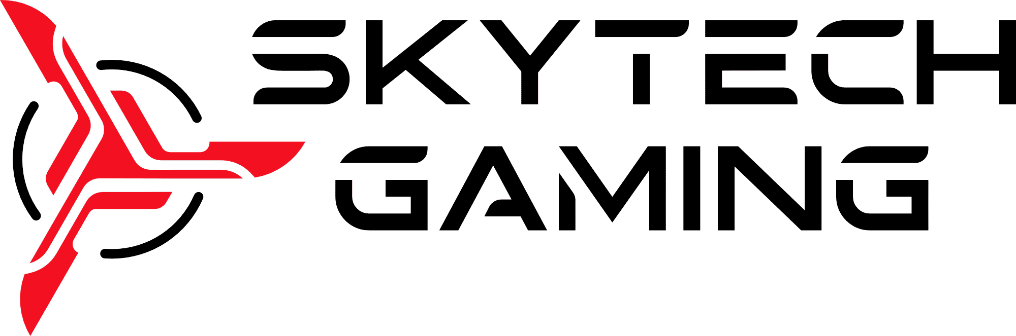 Skytech Gaming logo featuring a red and black stylized emblem and modern font.