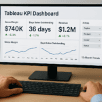 KPI Dashboard with sales and revenue metrics for business analysis.