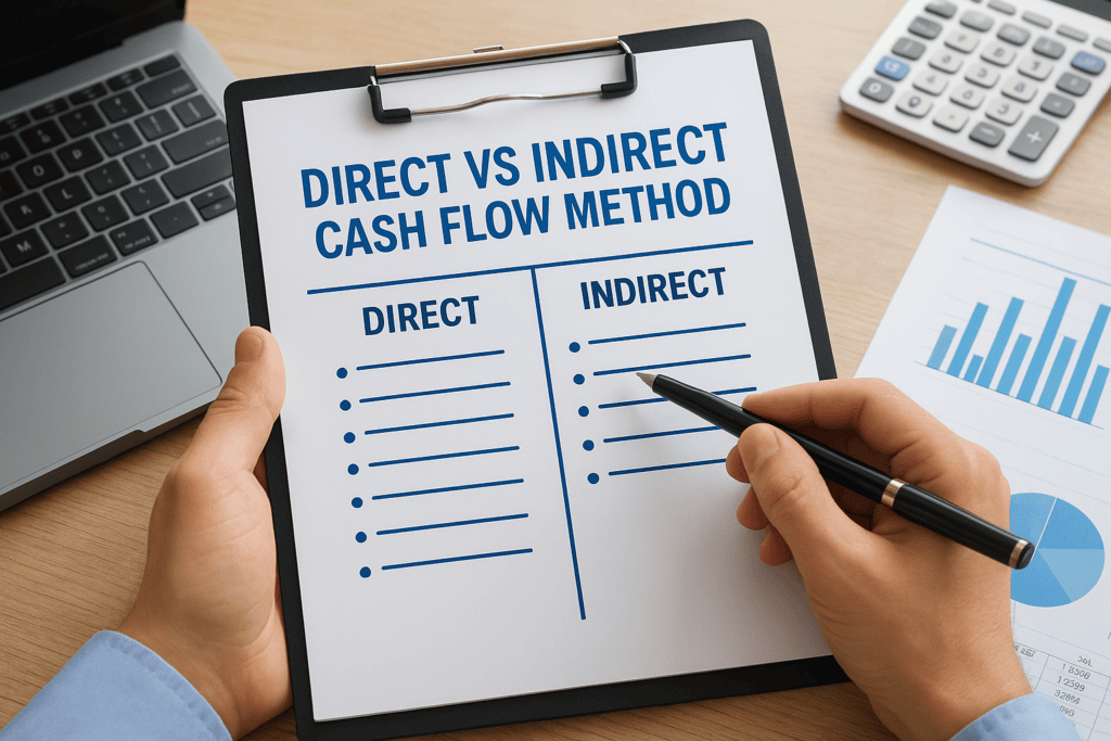 Comparison of direct and indirect cash flow methods for financial analysis.